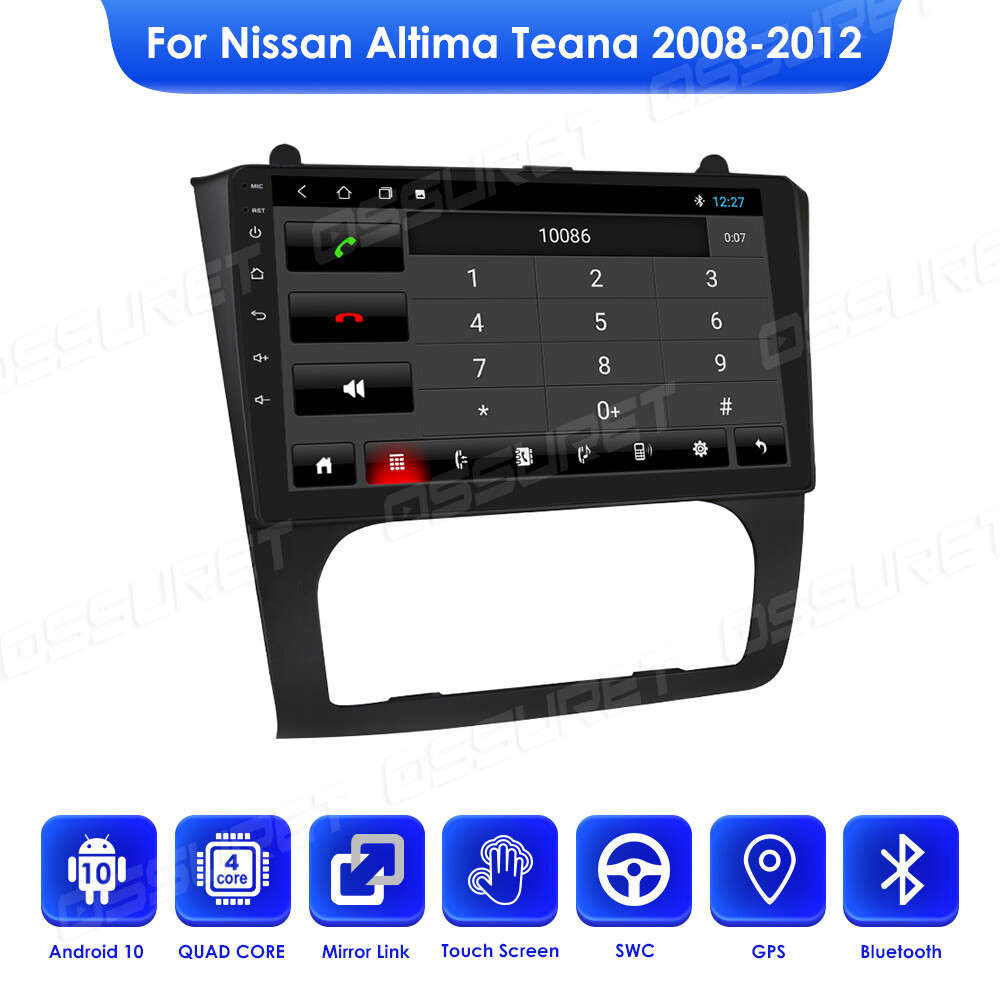 Camera+9" GPS Car Radio Android 10 For Nissan Altima Teana 2008-2012 Auto A/C BT