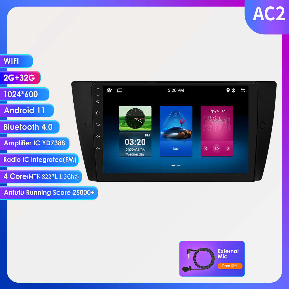 Car Carplay Stereo Radio For BMW 3 E90 E92 E93 2005-2012 Android 13 GPS Navi SWC