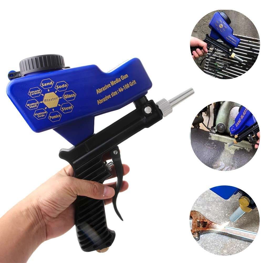 Hand Held Portable Media Spot Sand Blaster Air Gravity Feed Rust Remover