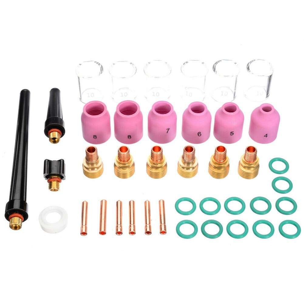 40x/set TIG Welding Torch Collet Gas Lens Glass Cup Kit For WP-9/20/25
