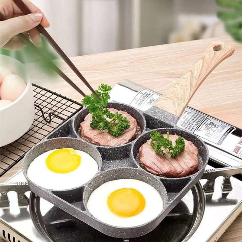 4-Cup Egg Pan Non-stick Frying Pan Pancake Pan Skillet For Breakfast Fried Egg