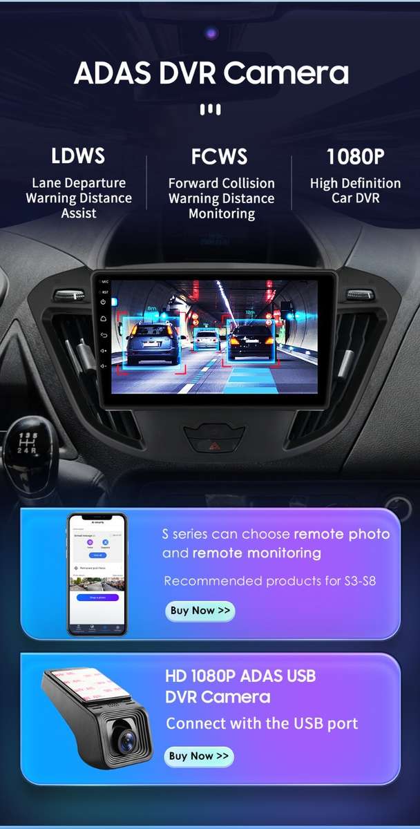 Car GPS Radio Carplay 9" Android 13 For Ford Transit Tourneo Custom 2013-2021 BT