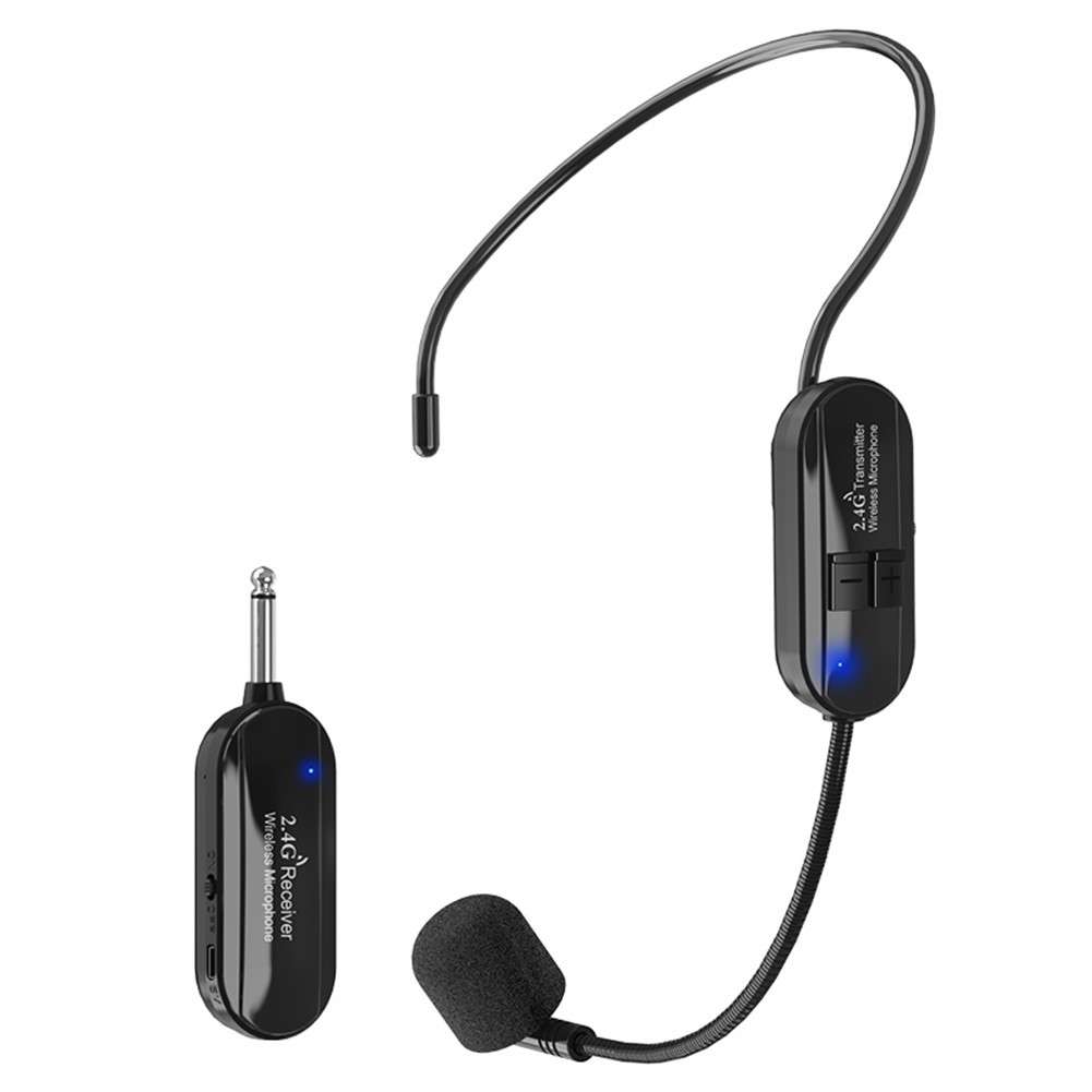 2.4G Wireless Microphone Headset 160FT Range Mic System For Teach Outdoor-Speech