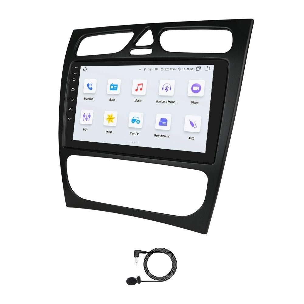 9" CarPlay Android 12 Auto Car Stereo BT GPS Head Unit For Benz C-CLASS CLK W209