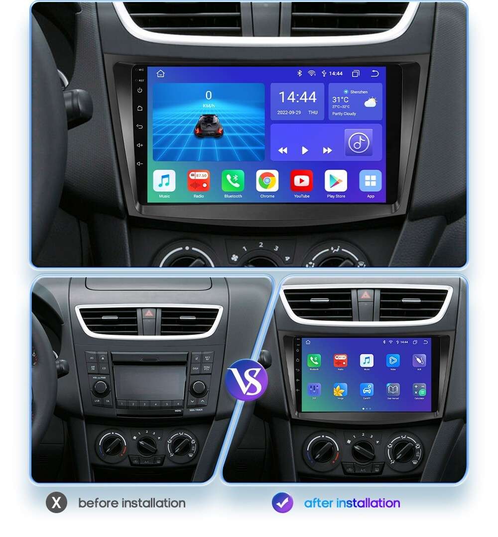 For Suzuki Swift 2011-2015 Android 12 CarPlay GPS Radio Stereo Player PIP 4+32GB