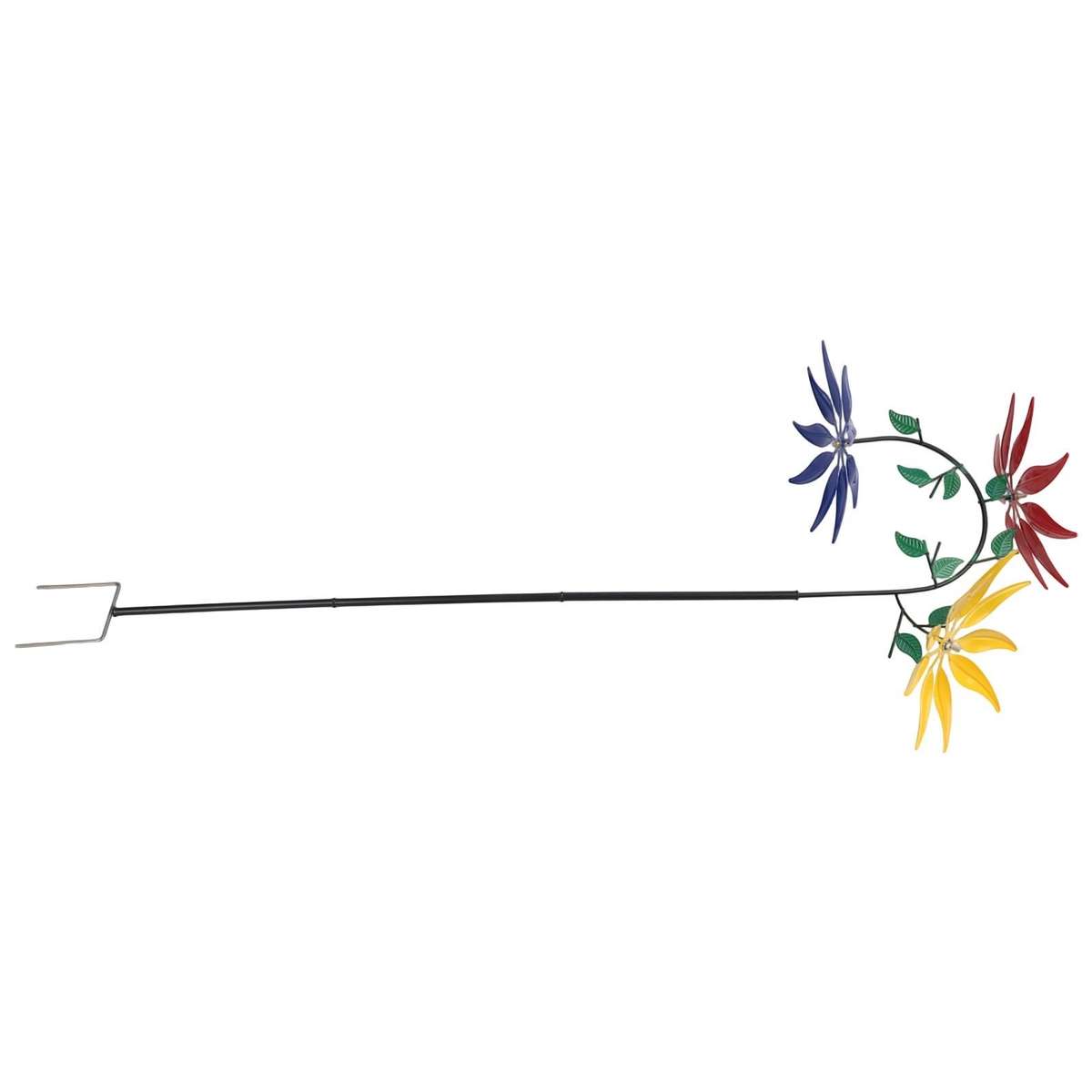 Multi Colored Flower Wind Spinner For Captivating Garden Sculpture Decor