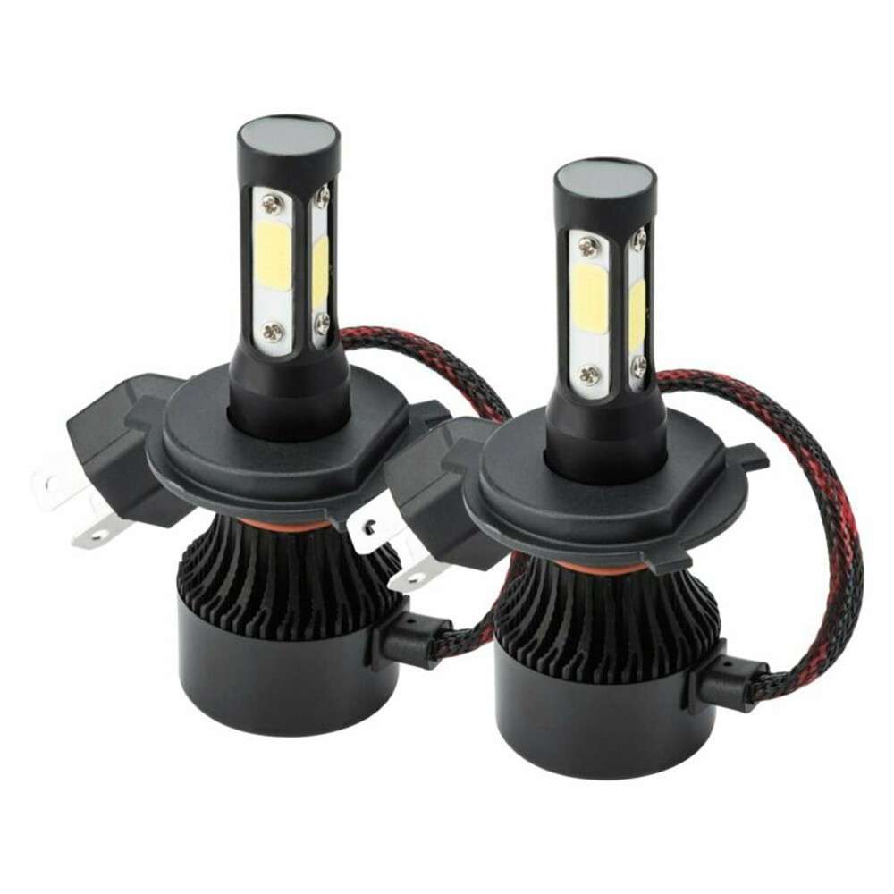 4 Side H4 LED Headlight Bulbs High/Low Beam 6500K 9003 HB2 2500W 375000LM
