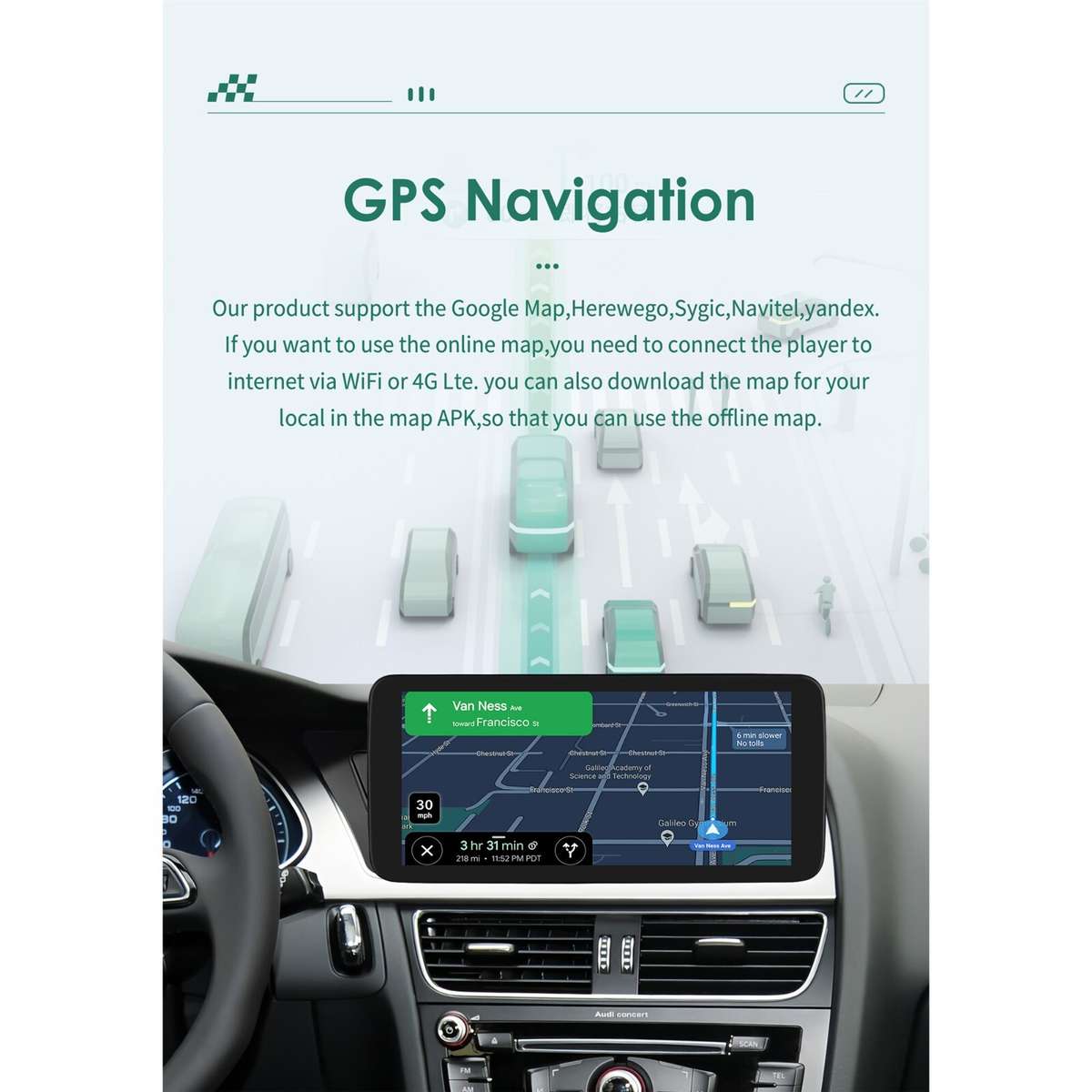 10.33"for AUDI A4 A5 2009-15 Android 12 TouchScreen Radio Carplay Wifi DSP 8Core