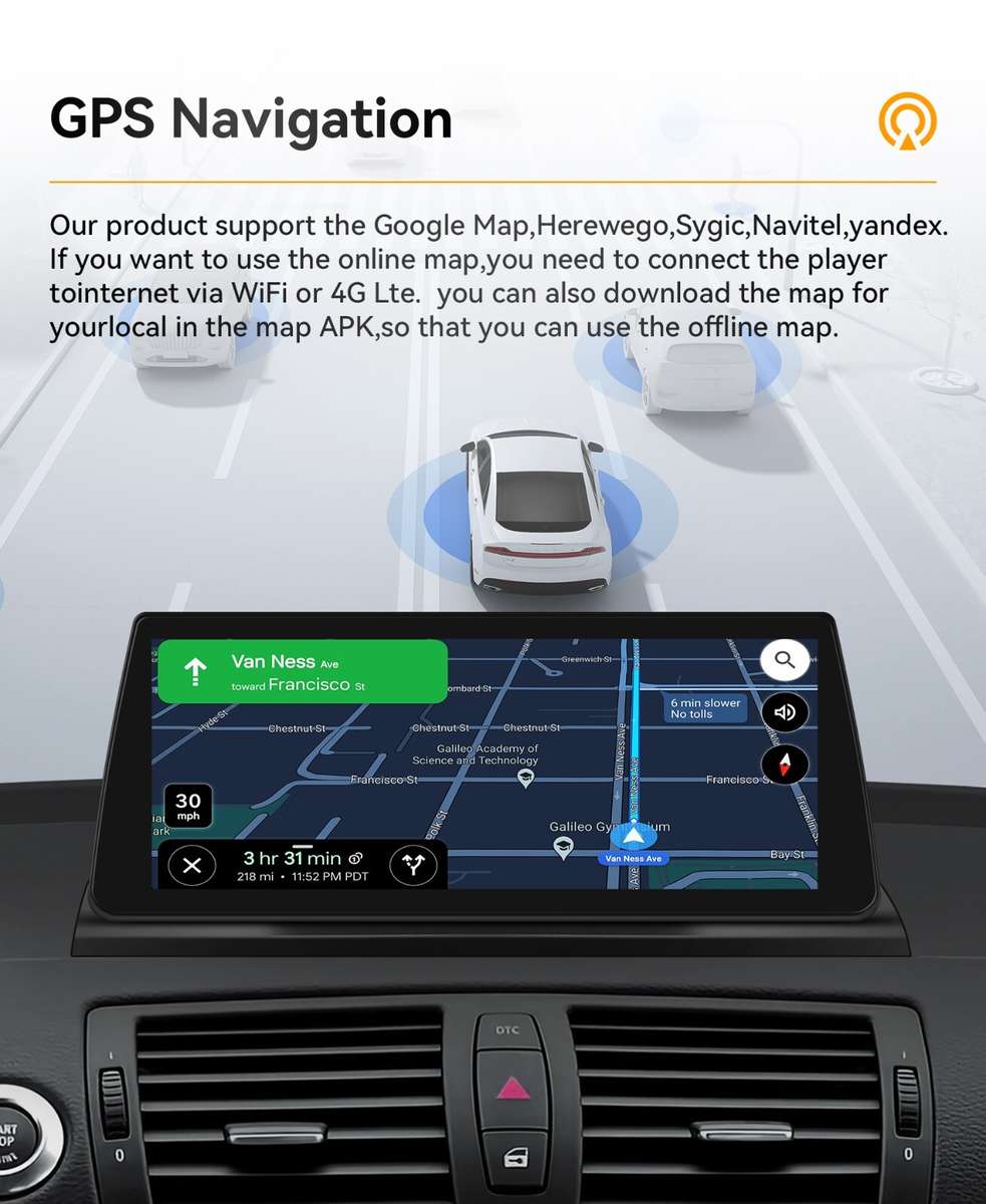 Android 13 For BMW E81 E82 E87 E88 06-12 Car Stereo Radio WiFi Apple Carplay 32G