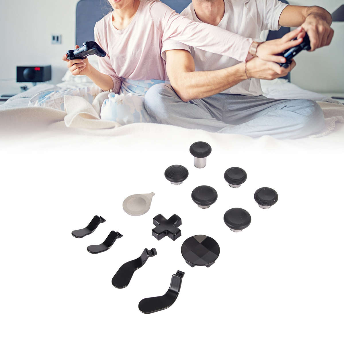 Black Replacement Thumbsticks Kit Sensitive Magnetic Metal Thumbsticks For X New