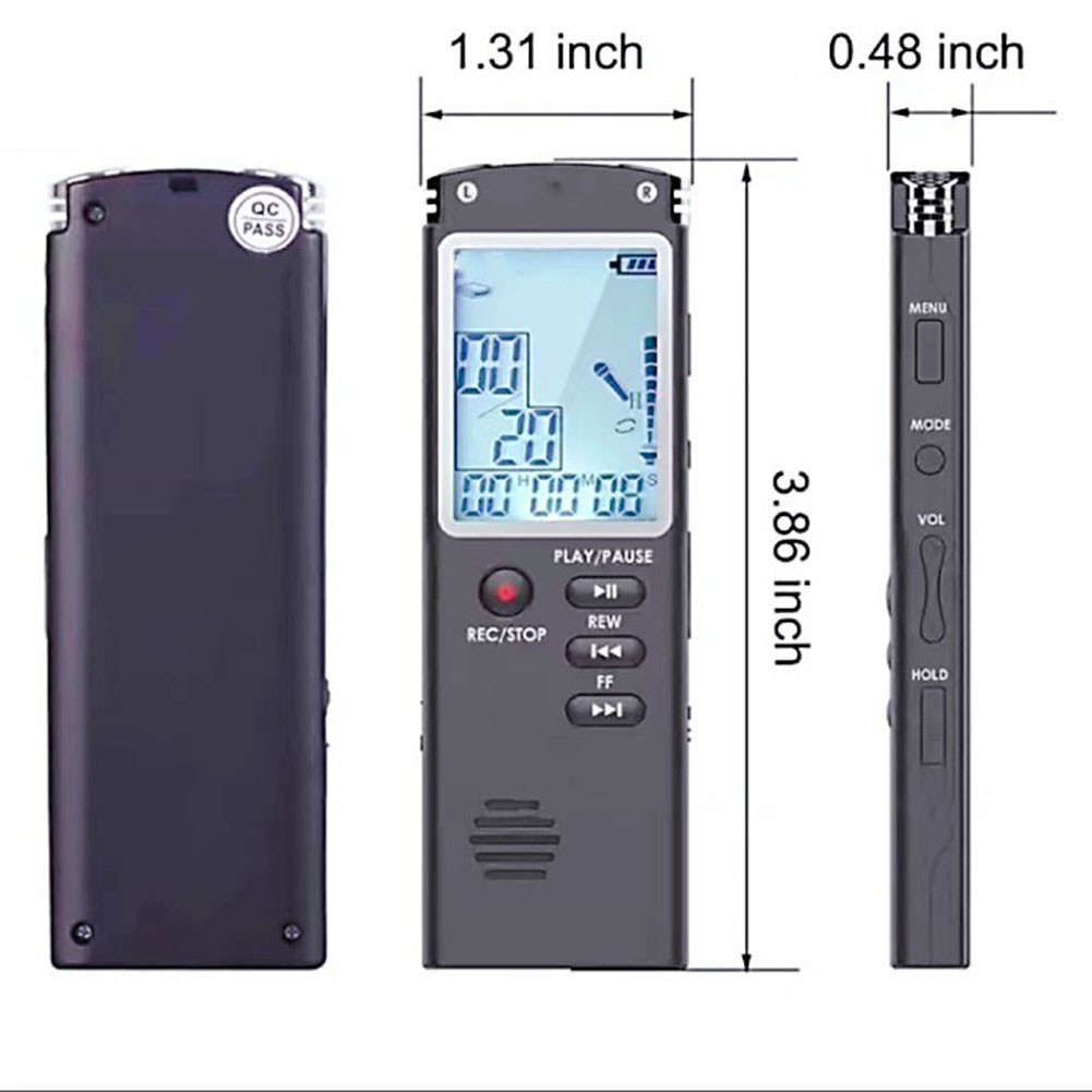 Professional USB Dictaphone Voice Recorder With WAV MP3 Player Functionality