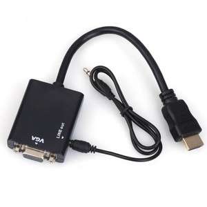 HD Conversion Cable HDMI to VGA 3.5 Audio Output Cable Connector