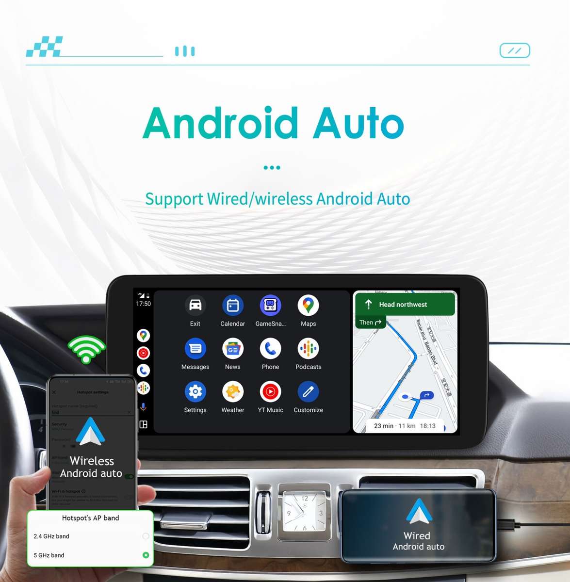 Android Car GPS Radio Stereo DSP Carplay For Benz E Class E200 E300 W212 6G+64GB