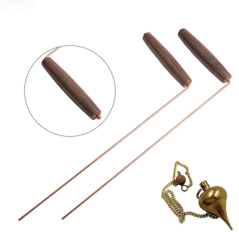 2PCS Copper Divining Rods With Comfortable Walnut Handles For Exploration