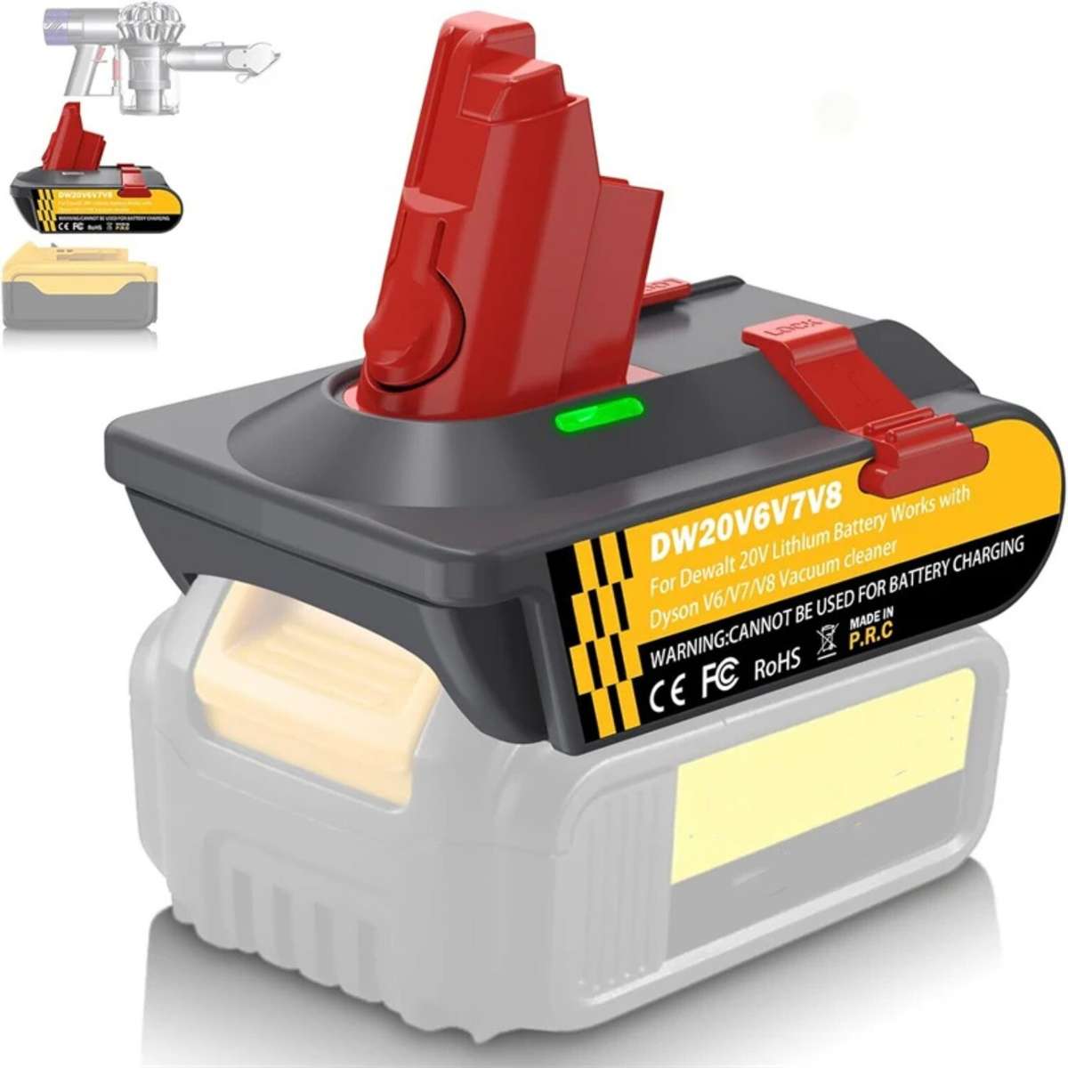 Battery Adapter for Dewalt 20V Convert to for Dyson V6 V7 V8 Vacuum Cleaner Tool