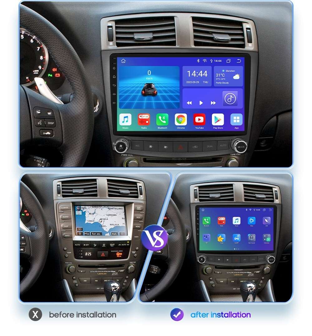 CarPlay 10.1" For Lexus IS250 IS350 2006-2012 Android 13 Car Stereo Radio Player