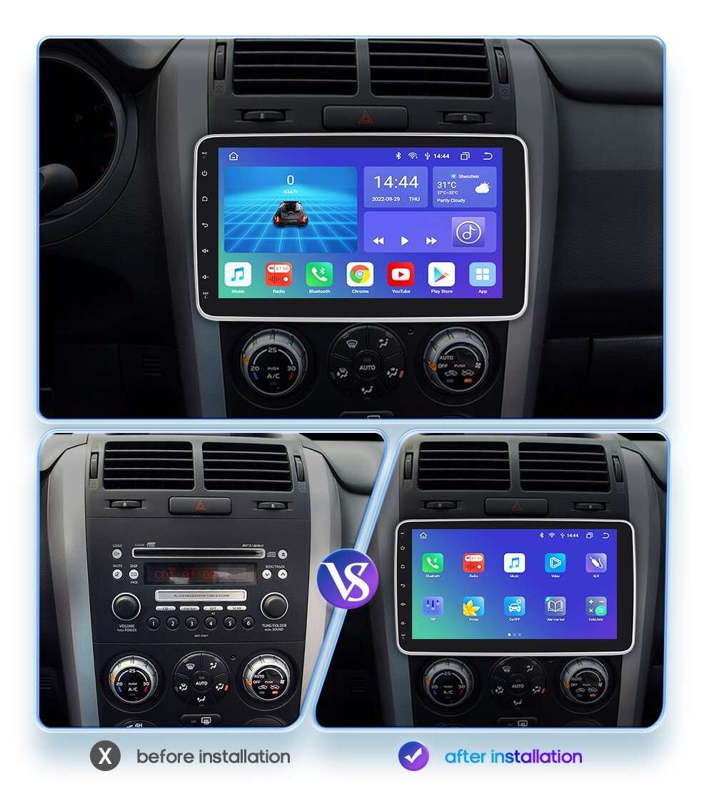 Android12 2DIN 10.1" Rotatable Car Radio 4+32GB GPS Stereo Bluetooth DSP CarPlay