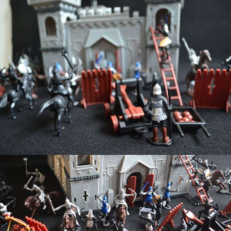 Soldiers Toy Medieval Castle Infantry Playset Decor Model Vintage-Knight