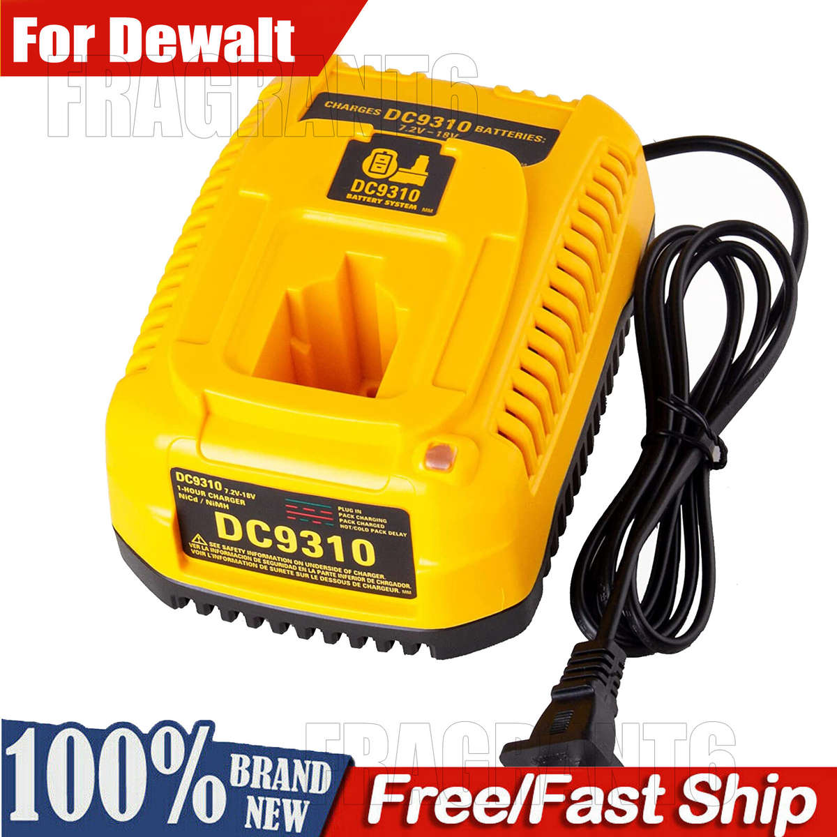 Fast Battery Charger DW9116 for Dewalt 7.2V-18V DC9096 DC9091 Battery DC9310