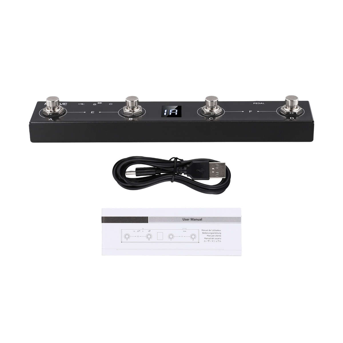 Portable Chocolate For MIDI Footswitch Controller Rechargeable 4Buttons Pedal