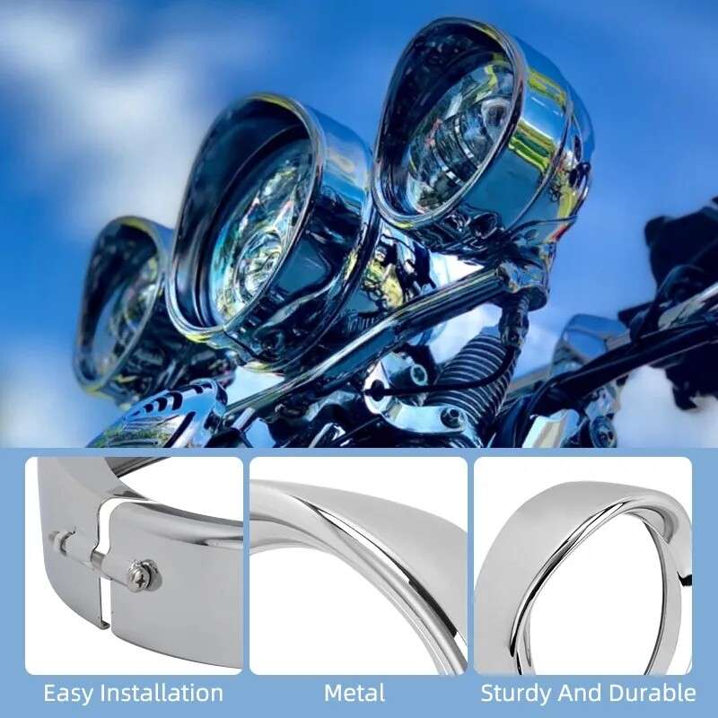 7'' Headlight Visor Style Trim Ring Chrome For Harley Touring Electra Glide