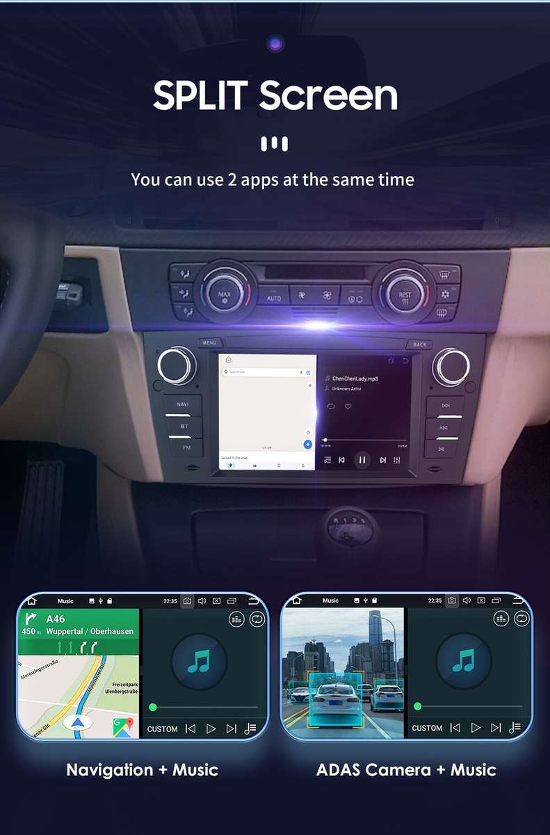Android12 Car GPS Navi Radio RDS CarPlay Stereo for BMW 3 Series E90 E91 E92 E93