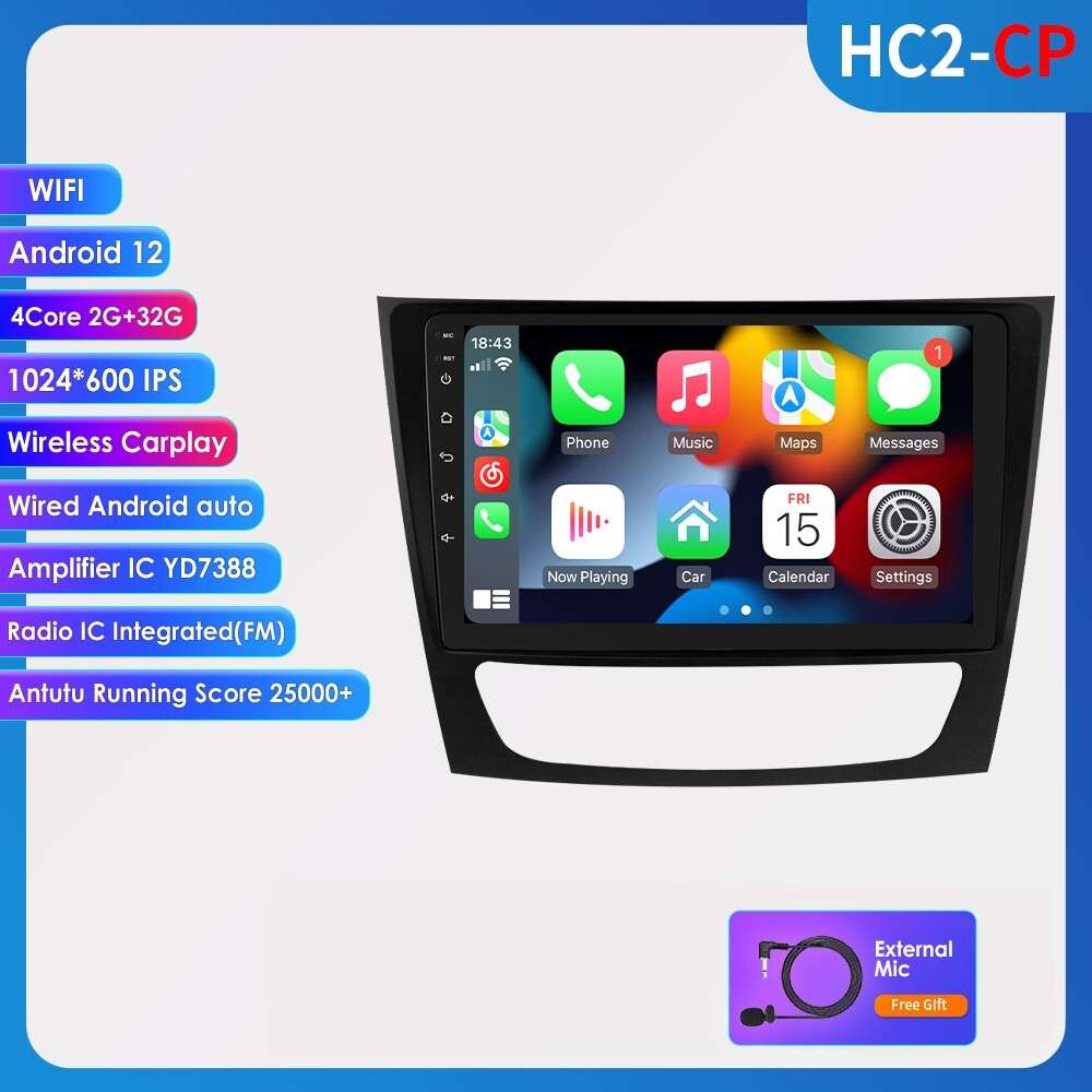 Android 13 Carplay Stereo Radio For Mercedes Benz CLS E-Class W211 GPS Navi WiFi