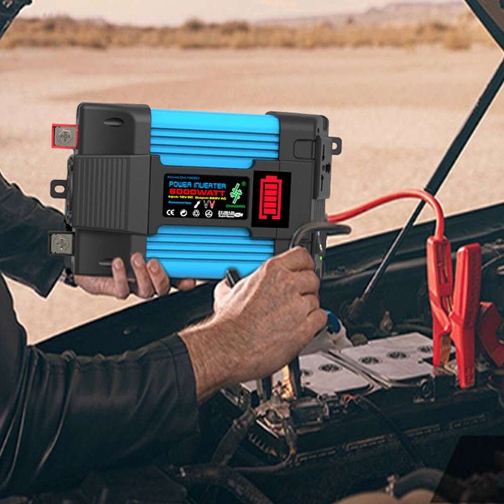 4000W Car Power Inverter DC12V To AC220V Pure Sine/Wave 2USB LCD Display