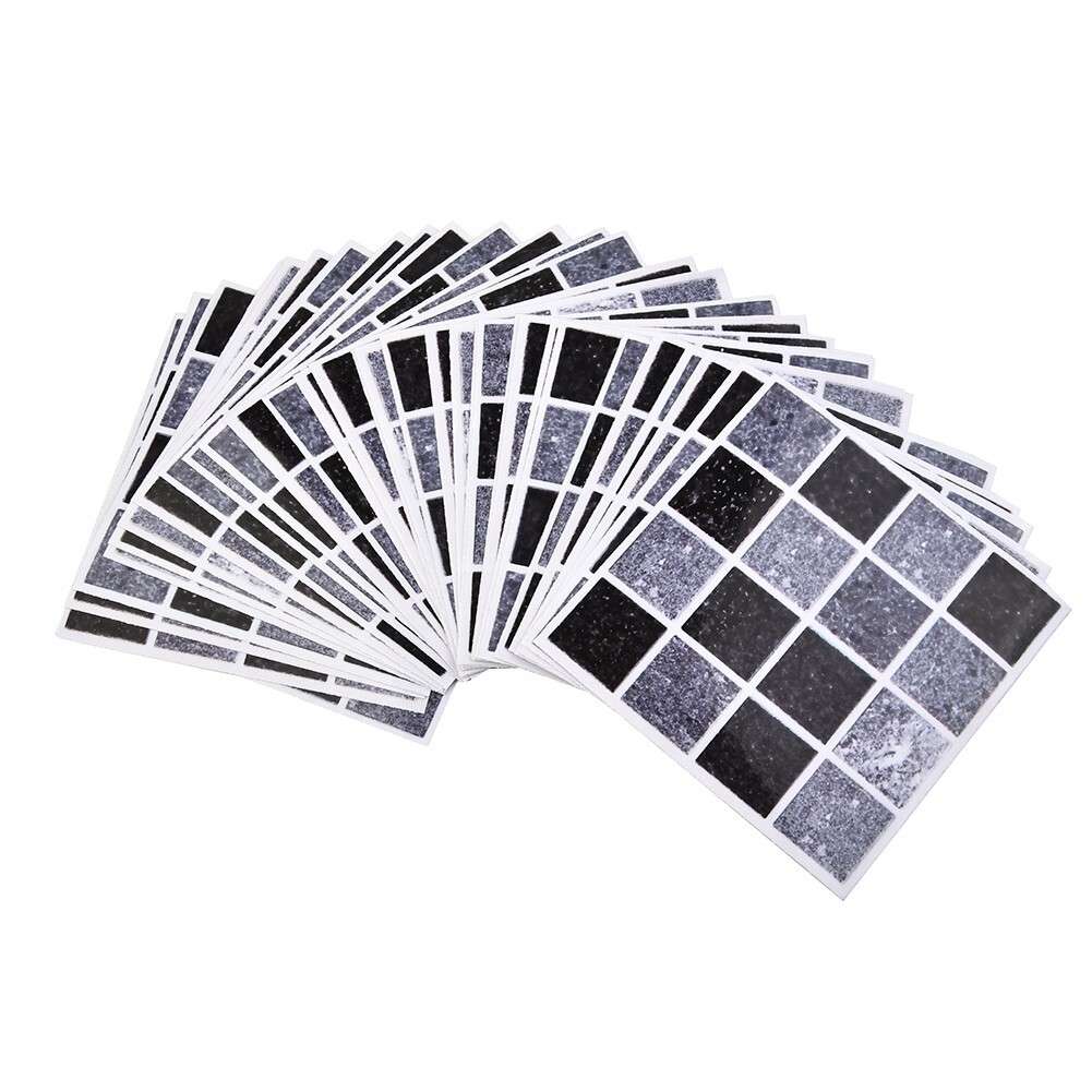 40pcs Kitchen Bathroom Mosaic Tile Stickers Wall Decor Self-adhesive Decal