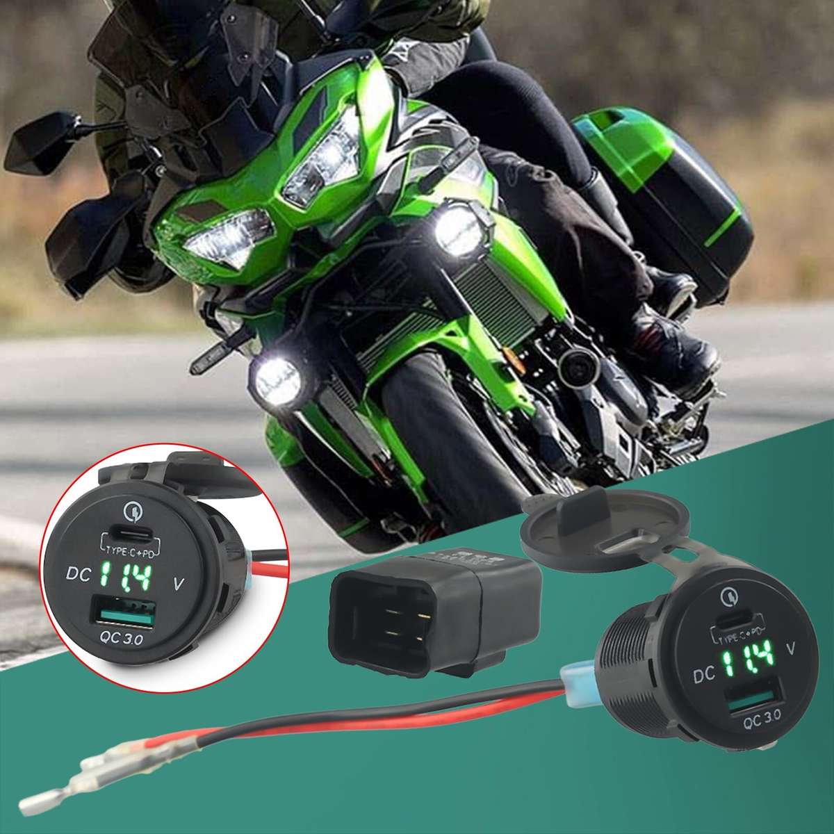 Motorcycle Fast Charger Relay Accessories 10-15V DC,Back For Versys1000