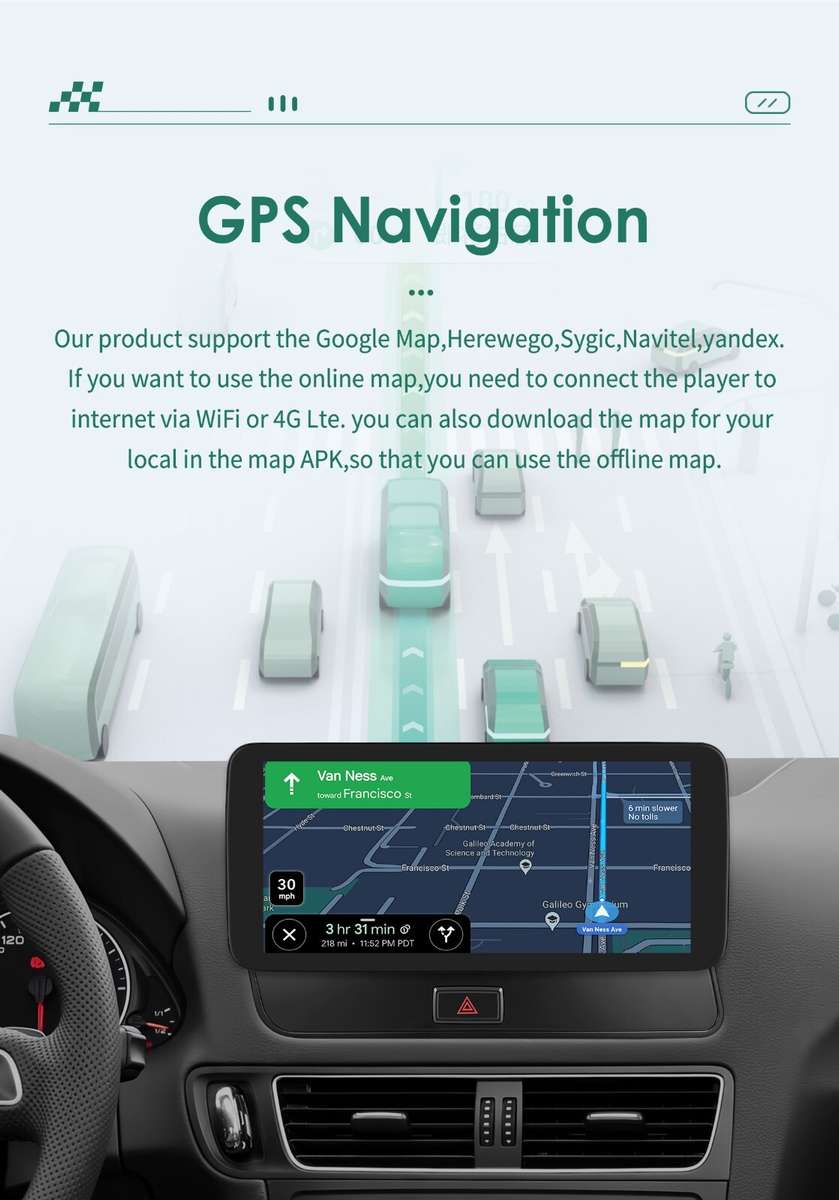 Android 8Core 10.33''CarPlay For Audi Q5 2009-2016 Car HeadUnit Player GPS Radio