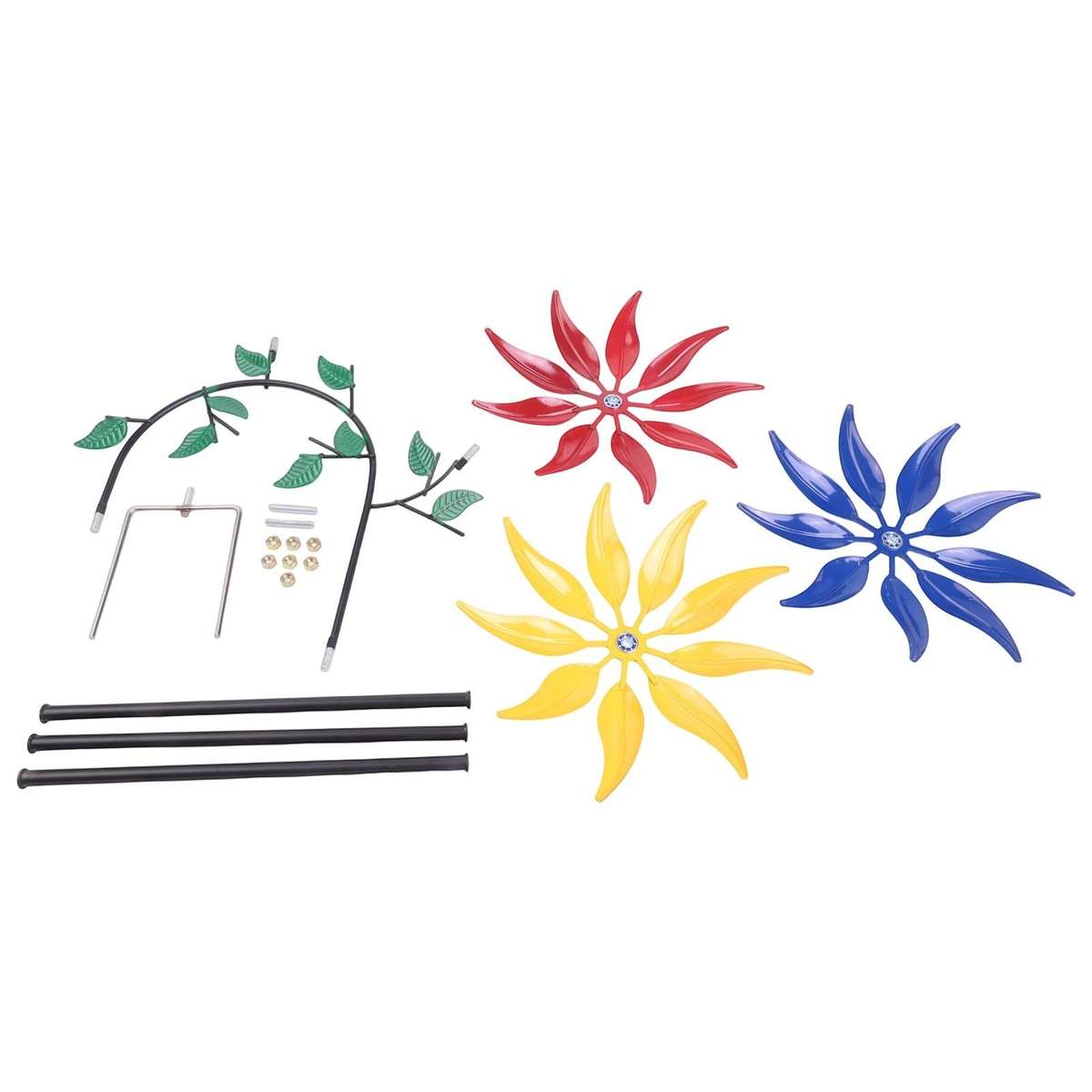 Multi Colored Flower Wind Spinner For Captivating Garden Sculpture Decor