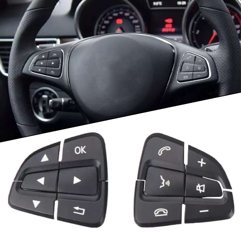 Pair Car Steering Wheel Switch Button Cover For Mercedes For Benz W176 W166,W292