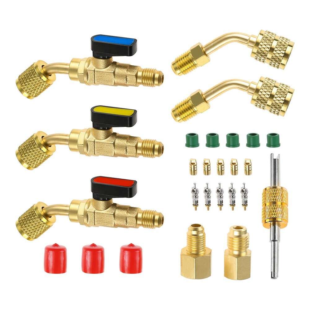 Upgrade Your AC HVAC With Angled Ball Valve Adapter Fitting For R410A R134A R22