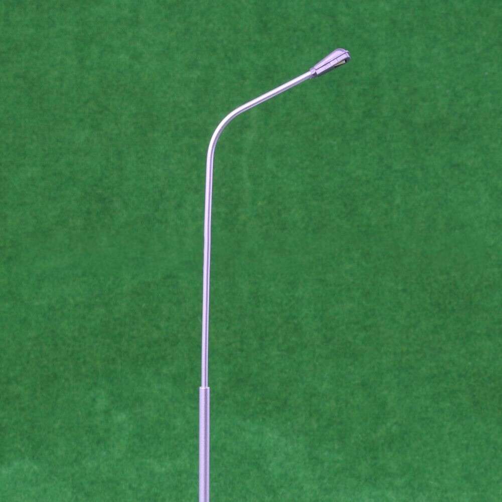 10X O Scale Model Trains Metal Light Poles Wired LED Lighted Street Lamps