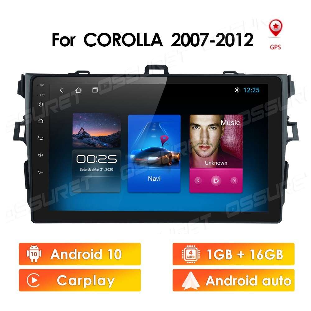 9" Car Radio Player For Toyota COROLLA 2007-2012 Android 10 GPS Navigation WiFi