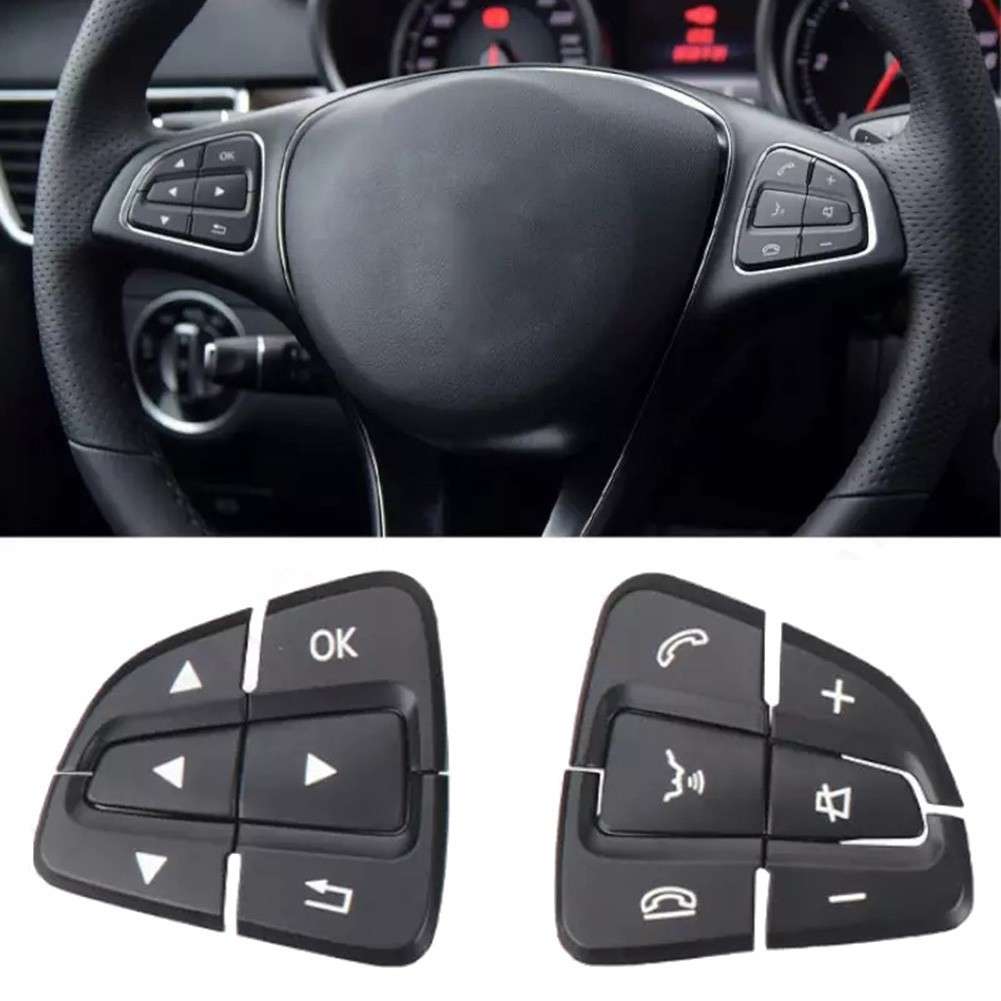 Pair Car Steering Wheel Switch Button Cover For Mercedes For Benz W176 W166,W292