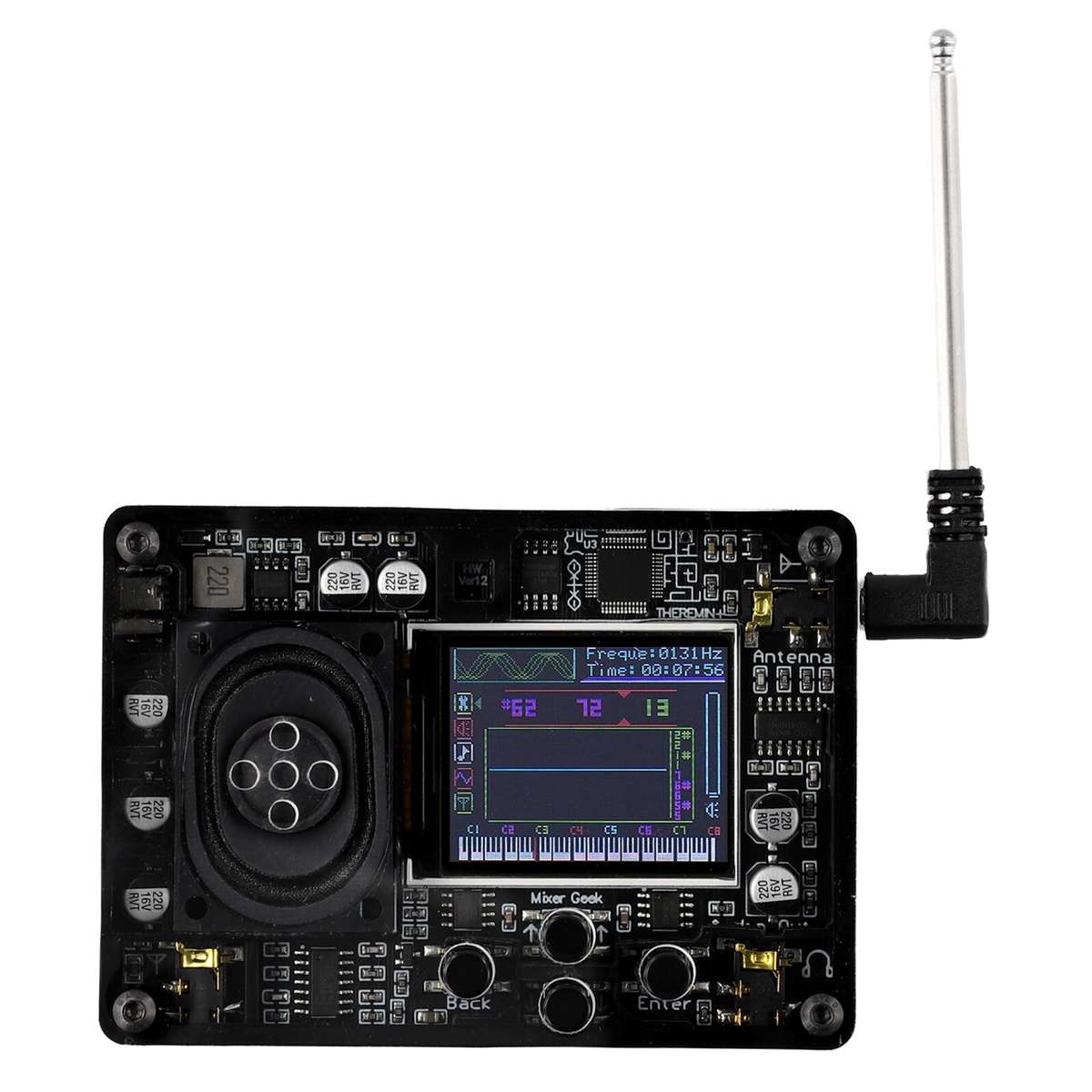 Mini Theremin Musical Electronic Instrument With Color Screen And Functions