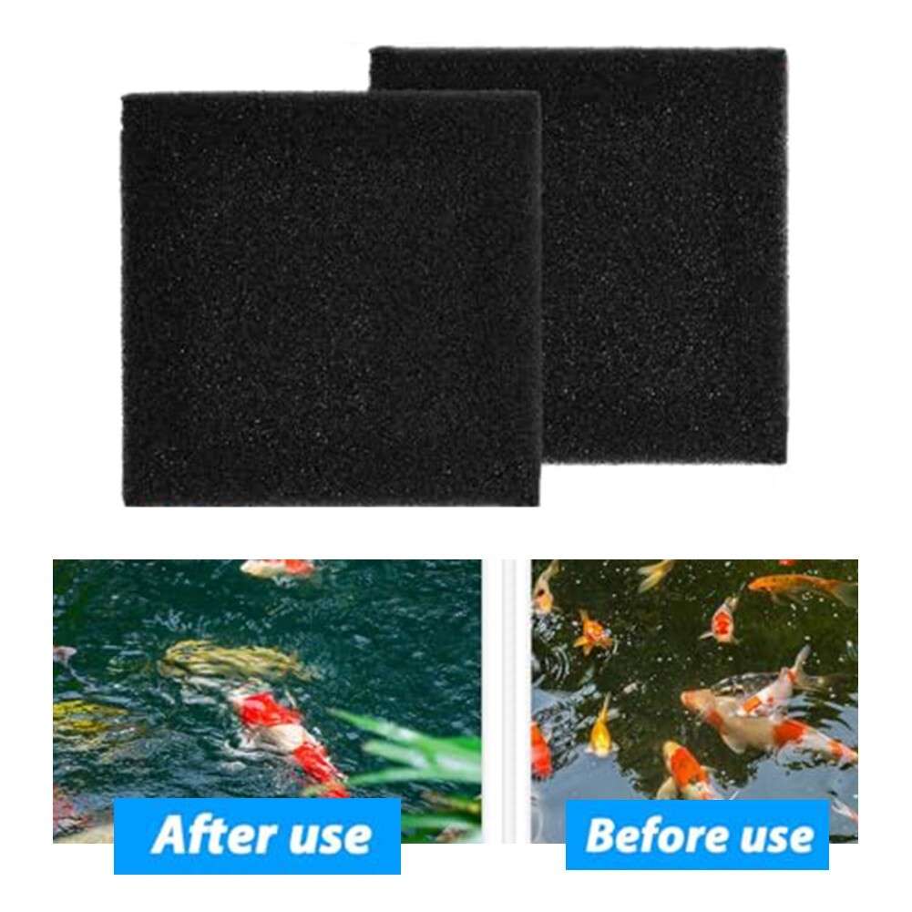 Robust Black Filter Pads For Pond 12x12 Inches Easy Maintenance Solution