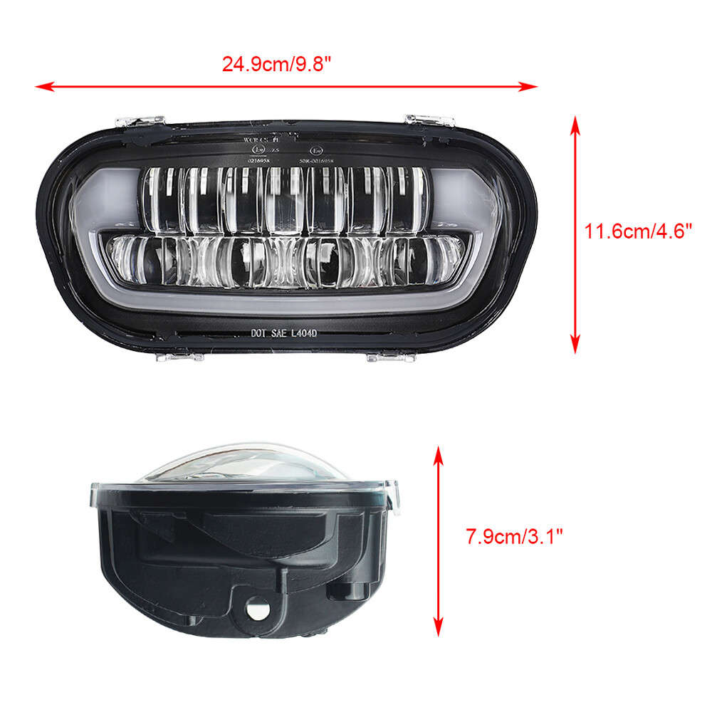 For Harley Fat Bob 2018-2022 LED Headlight Hi/Lo Beam DRL With Bracket Plug&Play