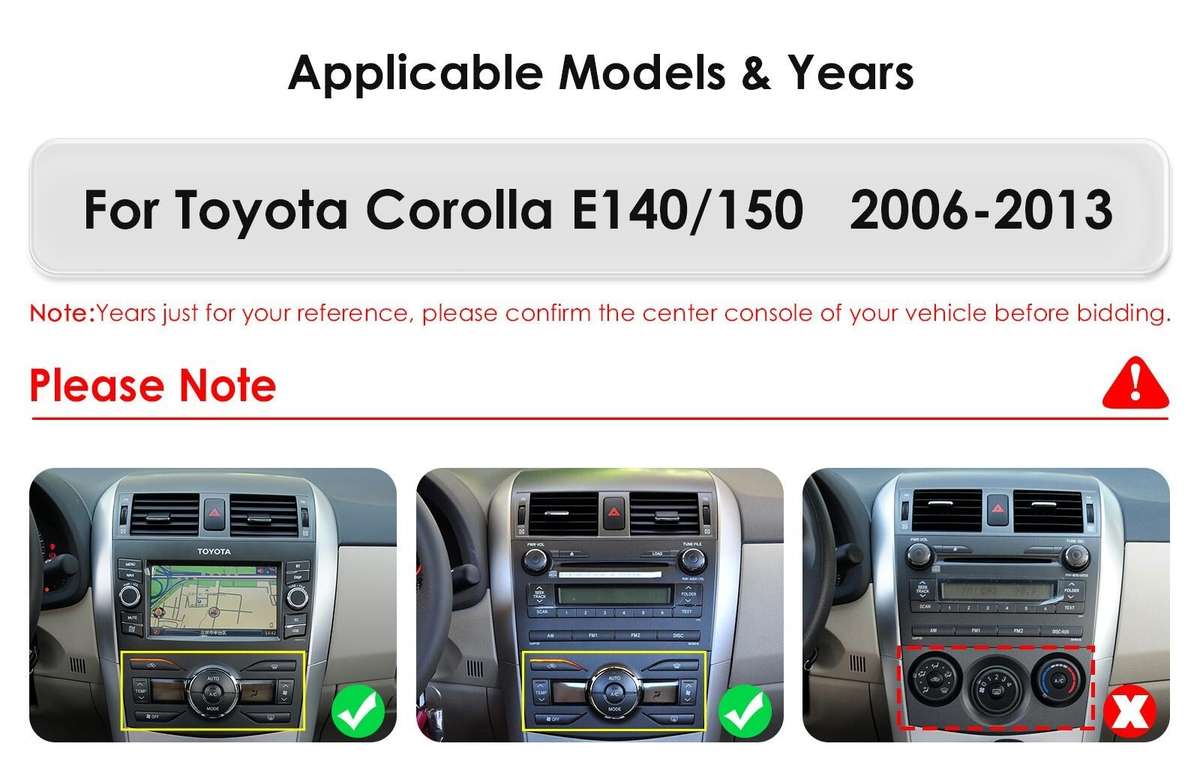 9.7"Android 12 For Toyota Corolla E140 E150 2006-2013 CarPlay Radio GPS Navi RDS