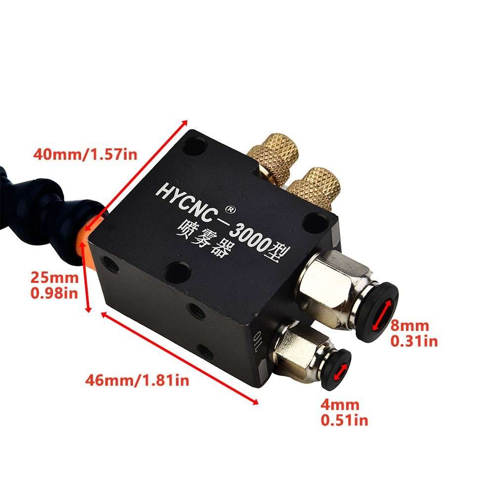 Metal Mist Coolant Lubrication Spray Hose For CNC Router Machine Cooling