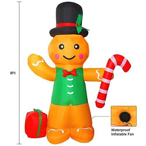8Ft Christmas Gingerbread Man Decorations Outdoor 8Ft Christmas Inflatables