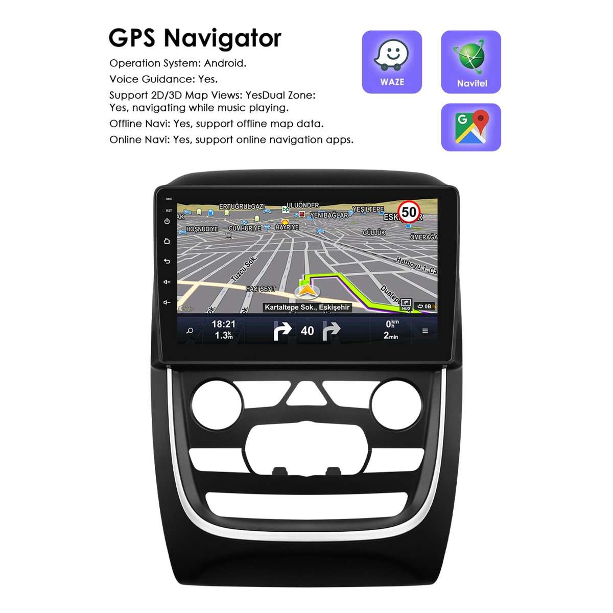 CarPlay 9" Android13 Radio Stereo For Dodge Durango 2014-2020 GPS Navi WiFi 32GB