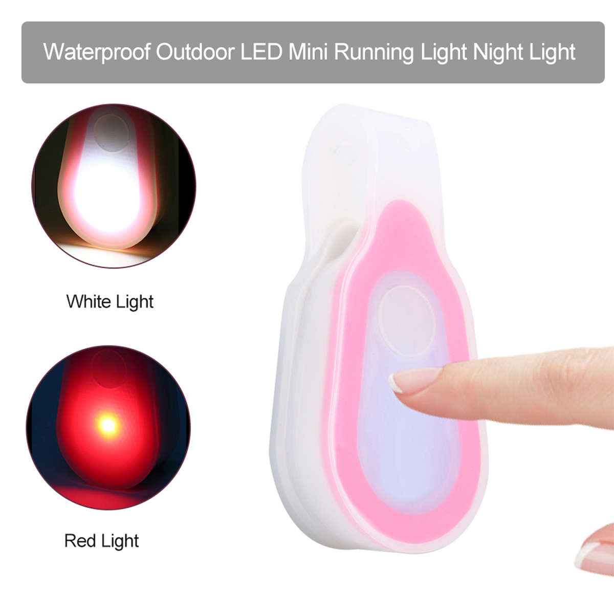 Pink Waterproof Outdoor Portable LED Mini Night Light Running Button CH