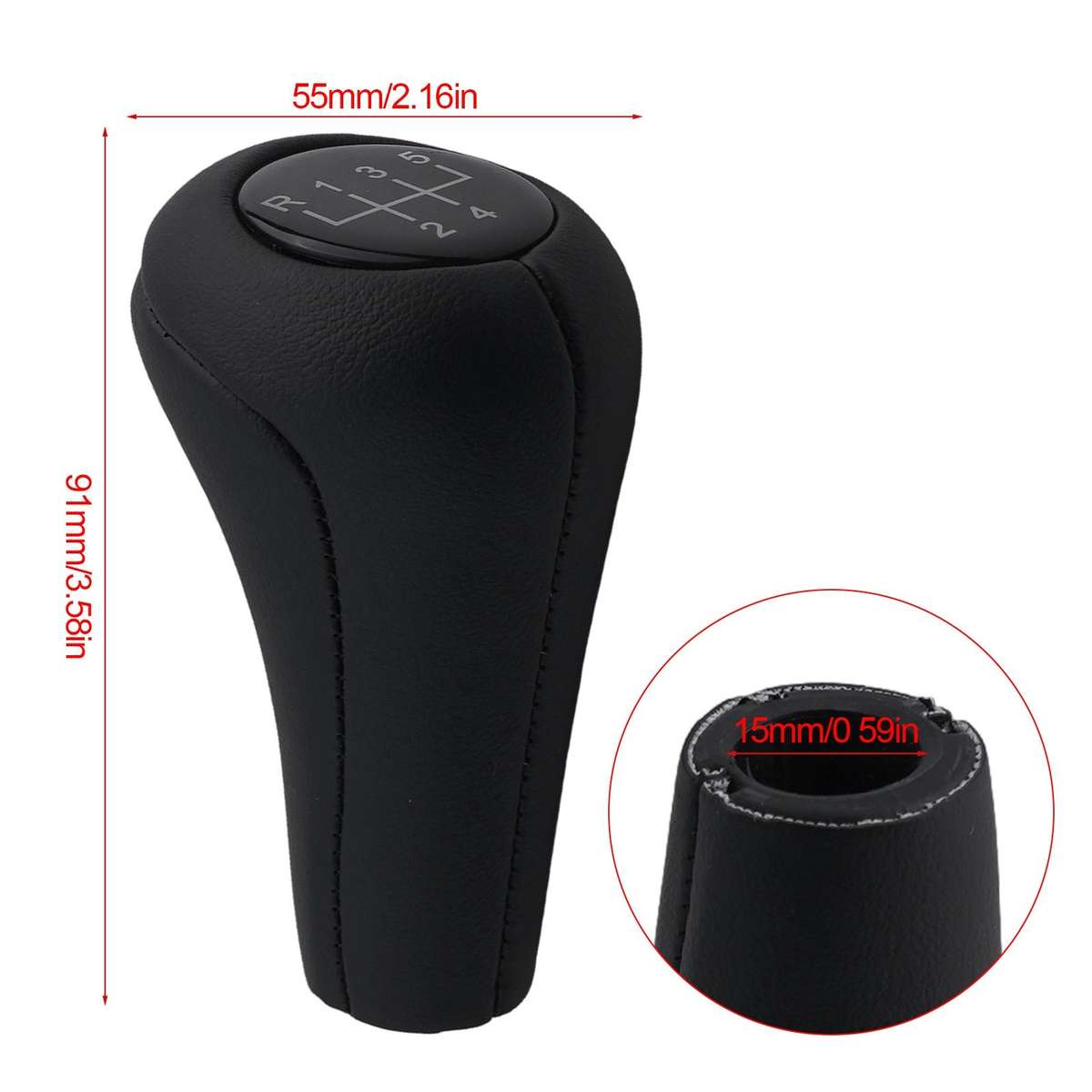 5 Speed Black Gear Shift Knob Ball For E28 E30 E32 E34 E36 E38 E39 E46