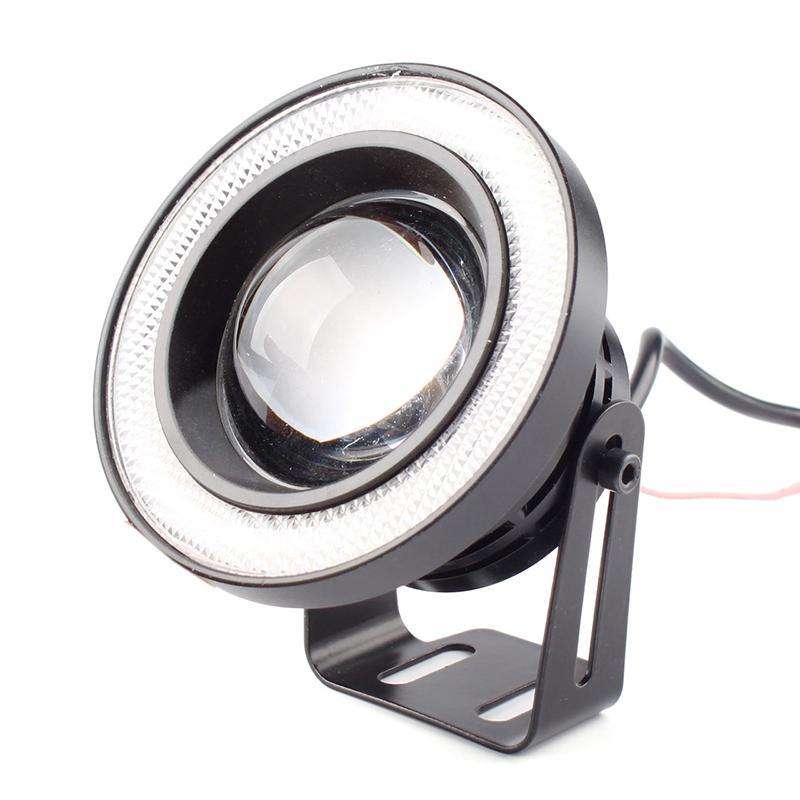 2Pcs  LED Fog Light Projector Angel Eyes Super Lamp w/ COB Halo Rings