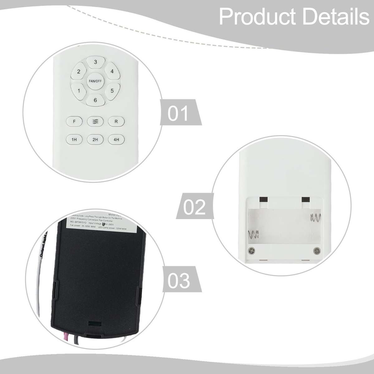 Remote Control Kit For Ceiling Fans With Light And Timer Functionality