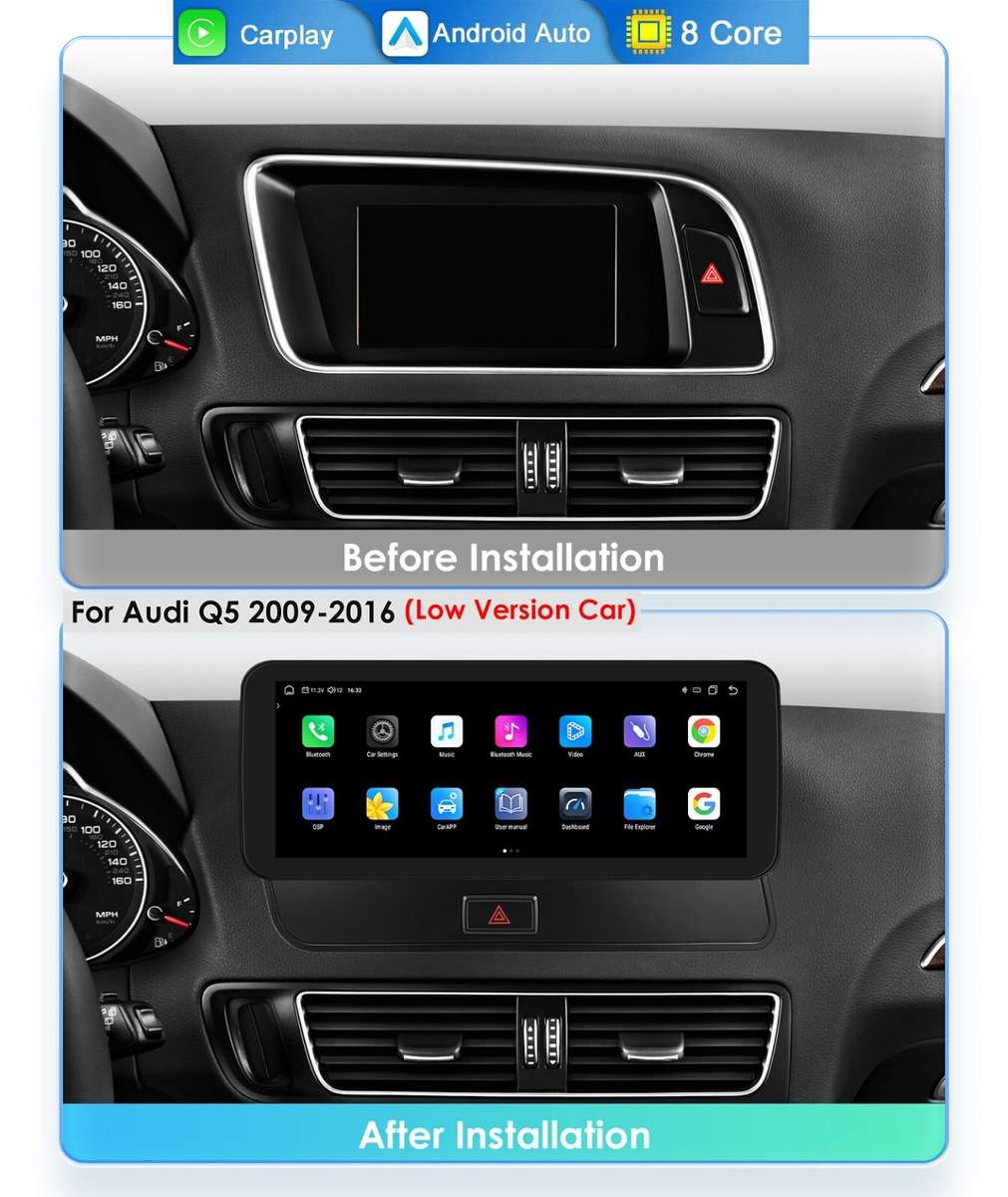 10.25" For Audi Q5 2009-2016 Low Android 13 Carplay Car Stereo GPS Navi BT 6+64G
