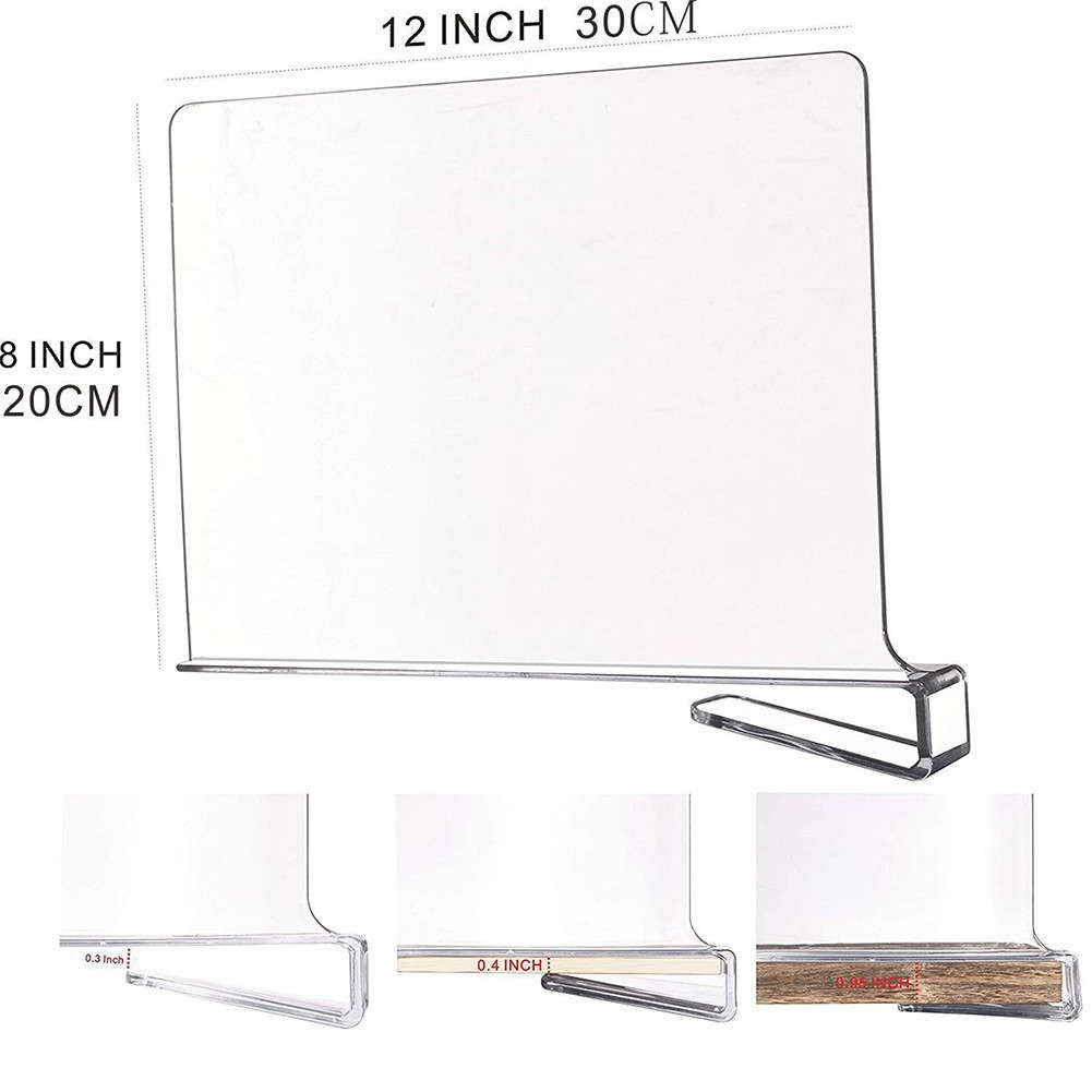 Clear Acrylic Shelf Dividers For Efficient Space Utilization 10 9 X 9 1